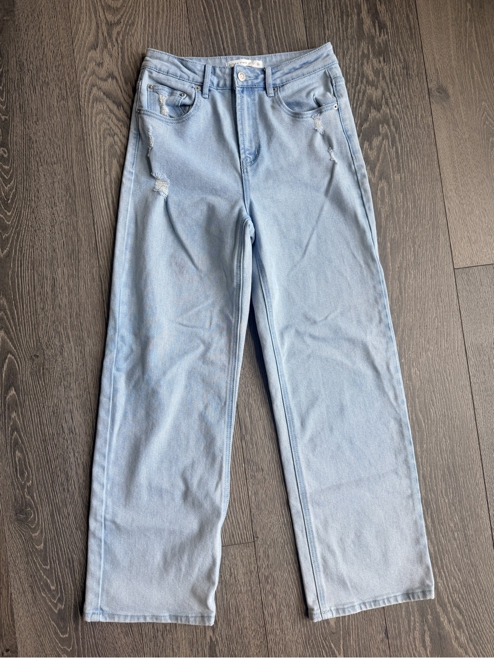 Altar'd State Wide Leg Jeans in Light Blue Wash Size 27